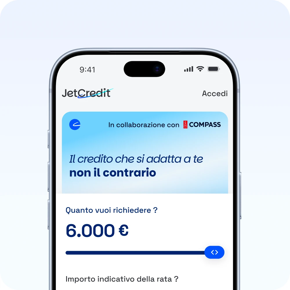 Passo 1 per richiedere un prestito a JetCredit: Scegli l'importo e la durata